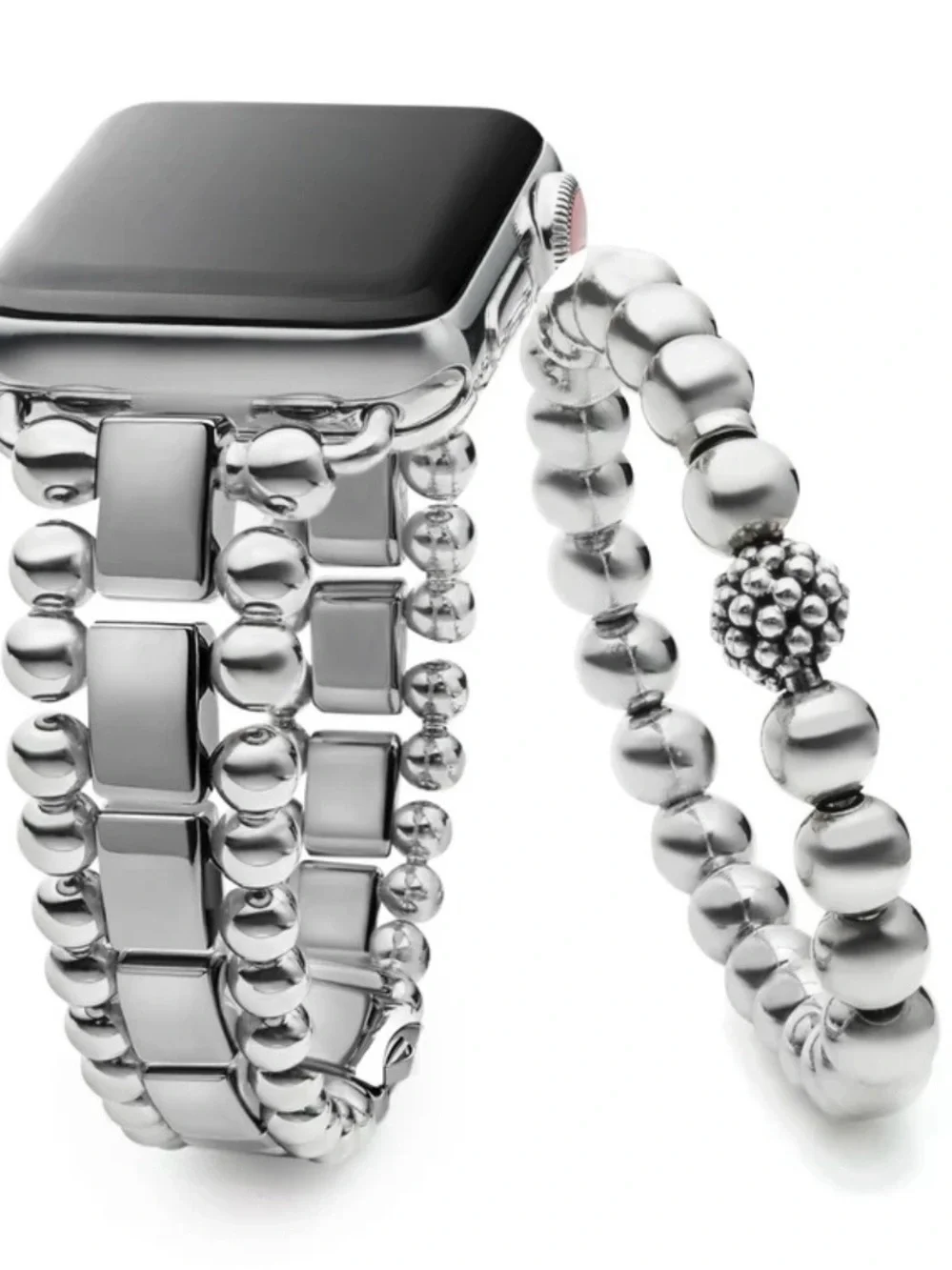 LAGOS Silver Beaded Bracelet with Silver Watch Band
